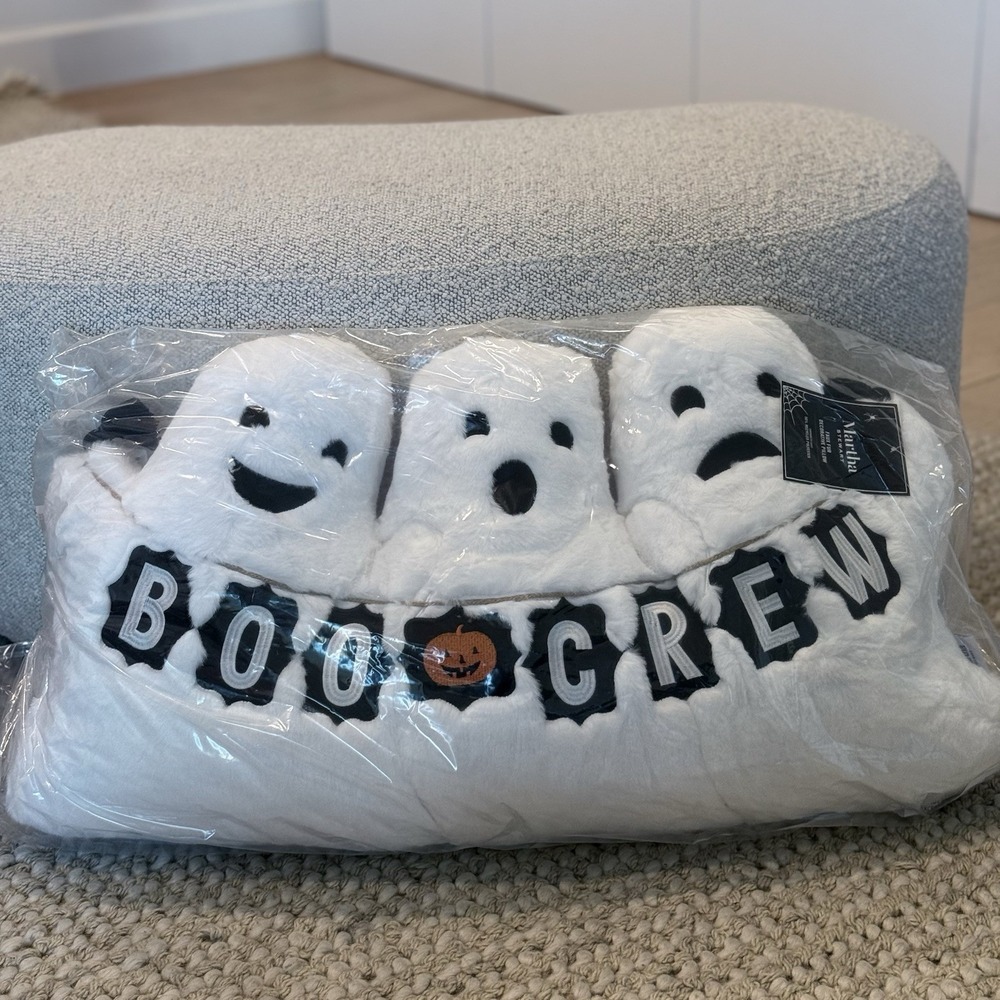 Martha Stewart Ghost Pillow Halloween Boo Crew 30" x 16" BRAND NEW/SEALED